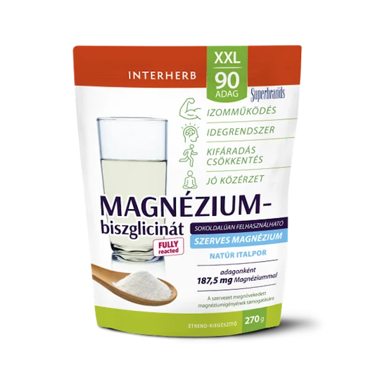 Interherb XXL 90 adag Magnézium-biszglicinát NATÚR italpor 270g  