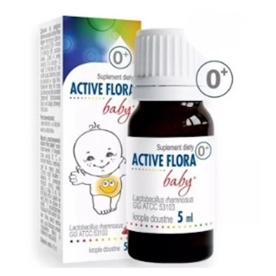 Active flora baby + cseppek D vitaminnal 5ml