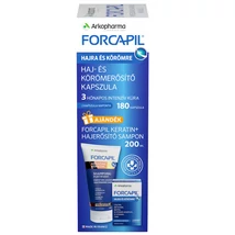 Forcapil Haj-és körömerősítő kapszula 180x+ ajándék Forcapil Keratin+ Hajerősítő Sampon 200ml