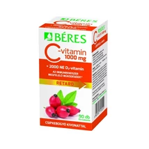 Béres C-vitamin 1000 mg RETARD filmtabletta csipkebogyó kivonattal + 2000 NE D3-vitamin 90x