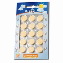 1X1 Vitamin D3-vitamin 400NE napocska formájú  rágótabletta 15x