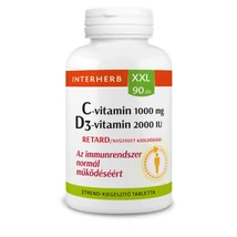 Interherb XXL 90x C-vitamin 1000 mg + D3-vitamin 2000 IU RETARD/nyújtott kioldódású tabletta