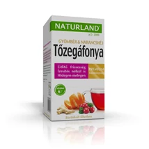Naturland Prémium Tőzegáfonya & gyömbér & narancshéj gyümölcstea 20x2g