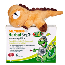 Dr. Theiss HerbalSept Immun nyalóka 6x + ajándék plüss Dinó kulcstartó