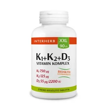 Interherb XXL 90x K1+K2+D3 Vitamin komplex tabletta