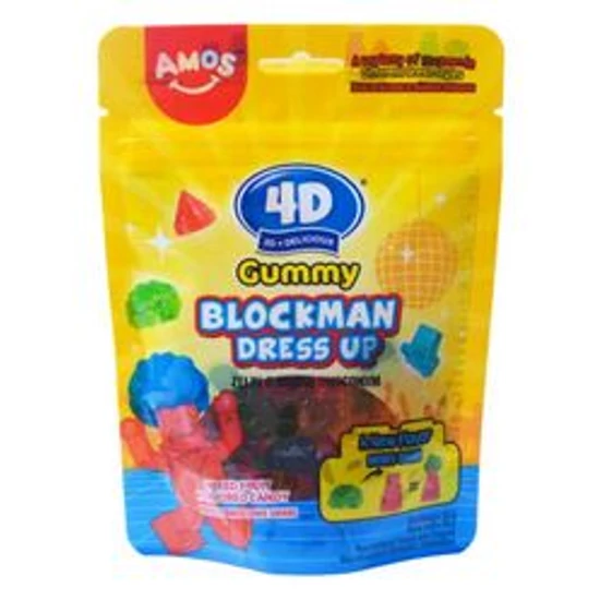 Amos 4D Öltöztethető vegyes gyümölcsízű építhető gumicukor 85g