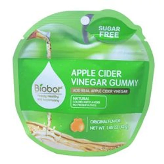 BIOBOR Apple Cider Cukormentes, almaecetes gumicukorka édesítőszerekkel 42g
