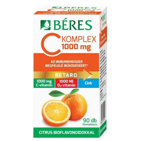 Béres C KOMPLEX 1000 mg C+D+Zn ftbl. Bioflavonoiddal 90x