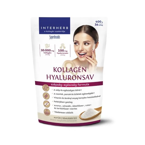Interherb Kollagén&Hyaluronsav italpor Natúr 400g/36 adag