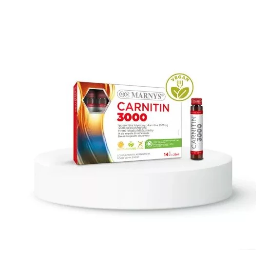 Marnys Carnitine 3000 Mg L-Karnitin -Tartarátot tartalmazó ivóampullás kiszerelésű folyékony étrendkiegészítő-készítmény 14x25ml