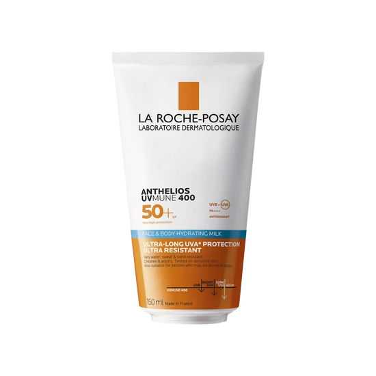 La Roche-Posay Anthelios UVMUNE 400 SPF50+ Arcra, Testre, gyerekeknek, felnőtteknek 150 ml ÚJ