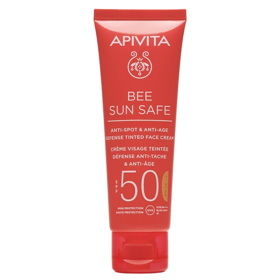 Apivita Bee Sun Safe Színezett Arckrém Ráncok És Pigmentfoltok Ellen SPF50 50 ml