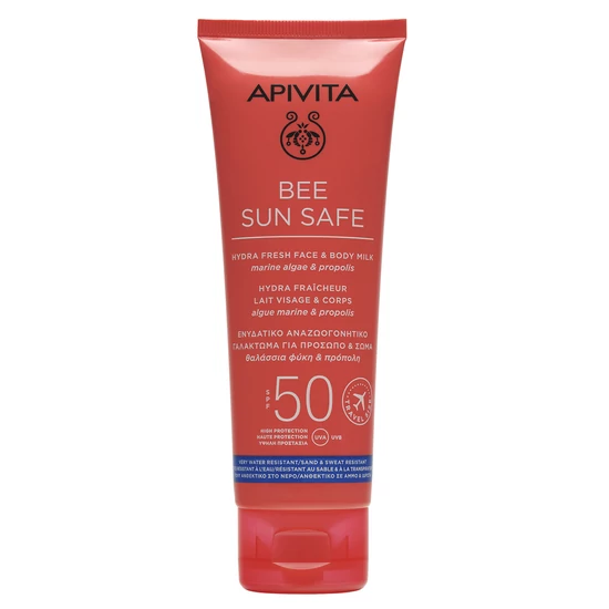 APIVITA BEE SUN SAFE Tej Arcra és testre SPF50 TRAVEL SIZE 100ml