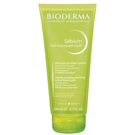 Bioderma Sébium Gel Moussant ACTIF hámlasztó hatású, tisztító, habzó gél 200ml