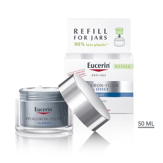Eucerin Hyaluron-Filler ráncfeltöltő éjszakai arckrém öko-utántöltő 50 ml
