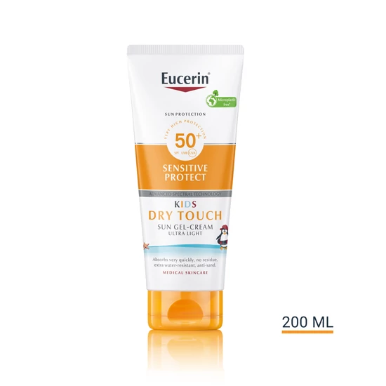 Eucerin Sun Kids Sensitive Protect Dry Touch gyermek napozó gél-krém SPF50+ 200ml ÚJ!