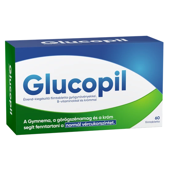 Glucopil étrend-kiegészítő filmtabletta gyógynövényekkel, B-vitaminokkal és krómmal 60x