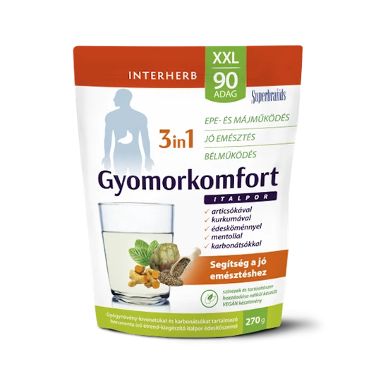 Interherb XXL 90 adag Gyomorkomfort 3in1 borsmenta ízű  italpor 270g