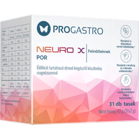 ProGastro Neuro X élőflórát tartalmazó étrend-kiegészítő készítmény magnéziummal 31x