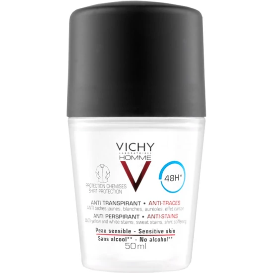 Vichy Homme Izzadságszabályozó Dezodor 48h Foltmentes- Golyós 50 ml