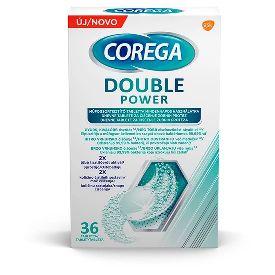 Corega műfogsortisztító tabletta Double Power 36x