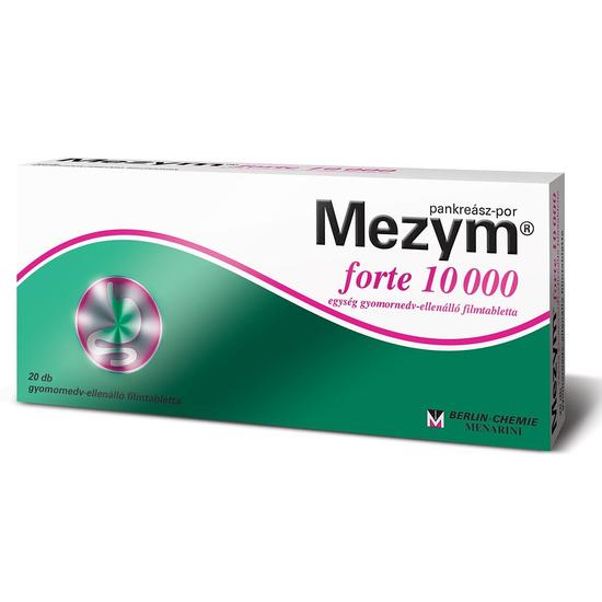 Mezym Forte 10000 E gyomornedv ellenálló filmtabletta 20x