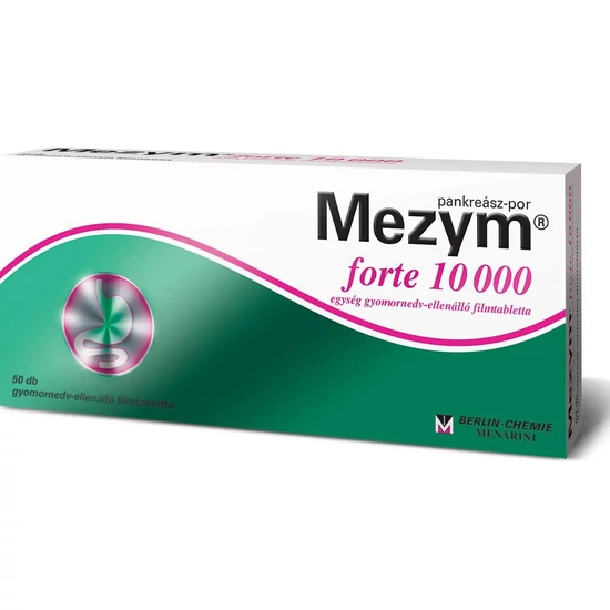 Mezym Forte 10000 E gyomornedv ellenálló filmtabletta 50x