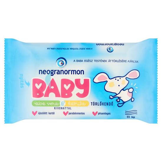 Neogranormon törlőkendő aloe, kamilla 55x