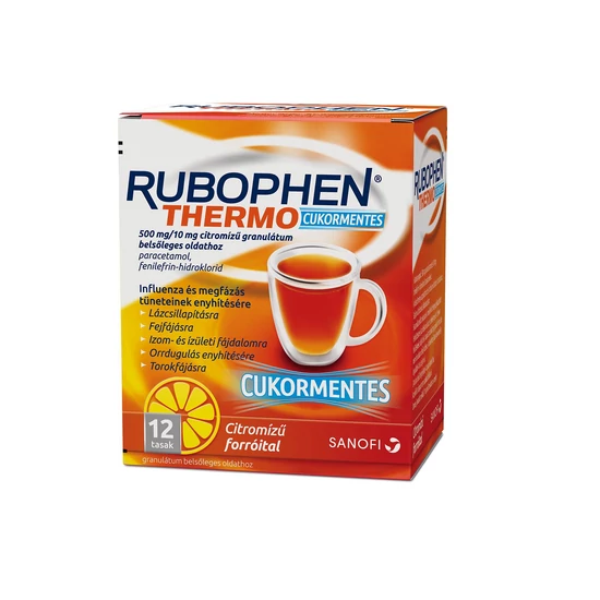 Rubophen Thermo 500mg/10mg cukormentes belsőleges oldathoz citrom ízben 12x