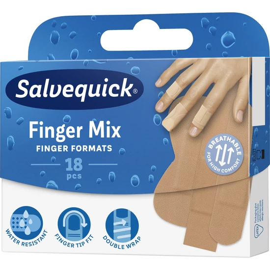 Salvequick Finger Mix sebtapasz 18x