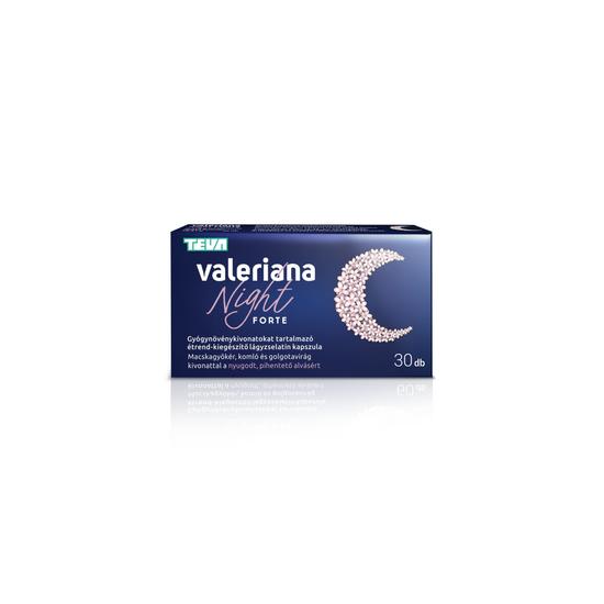 Valeriana Night Forte gyógynövénykivonatokat tartalmazó étrend-kiegészítő lágyzselatin kapszula 30x