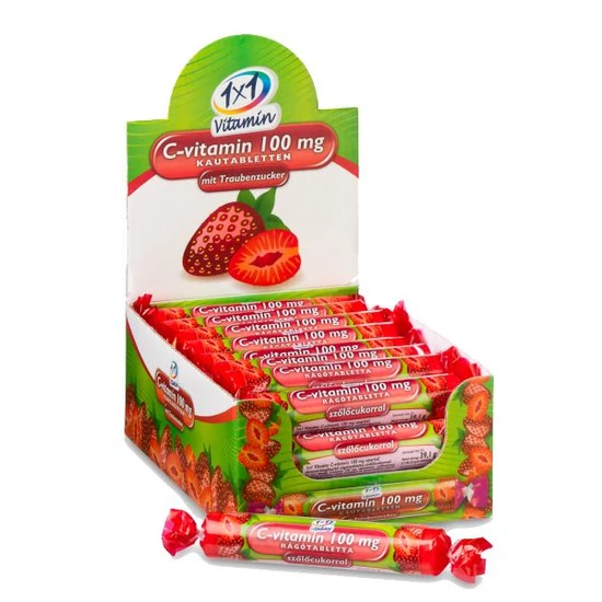 1X1 Vitaday C-vitamin 100mg eperízű rágótabletta 17x