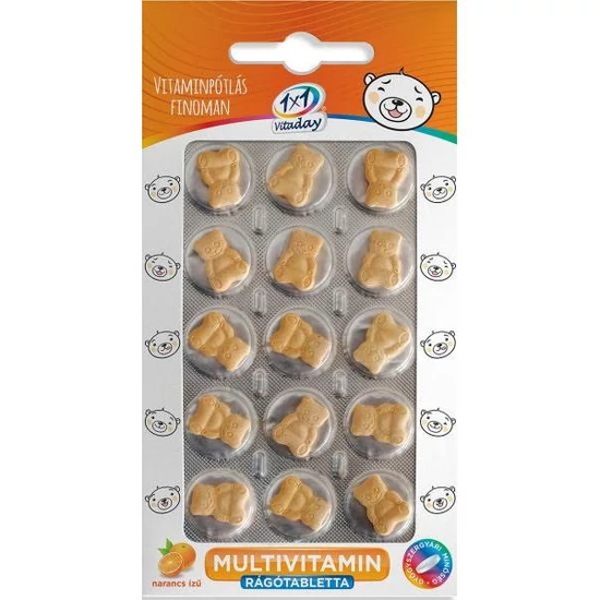 1X1 Vitamin multivitamin mackó formájú rágótabletta 15x
