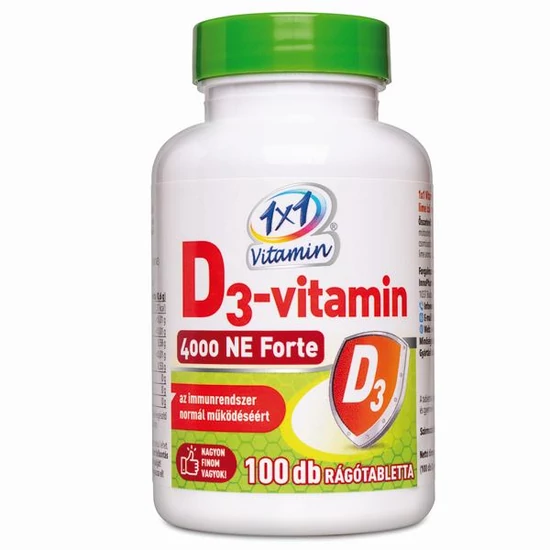 1x1 Vitamin D3-vitamin 4000NE Forte rágótabletta 100x
