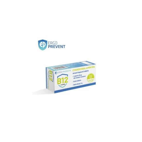 CYANOCOBALAMIN B12 VITAMIN étrend-kiegészítő tabletta 50 mcg 50x