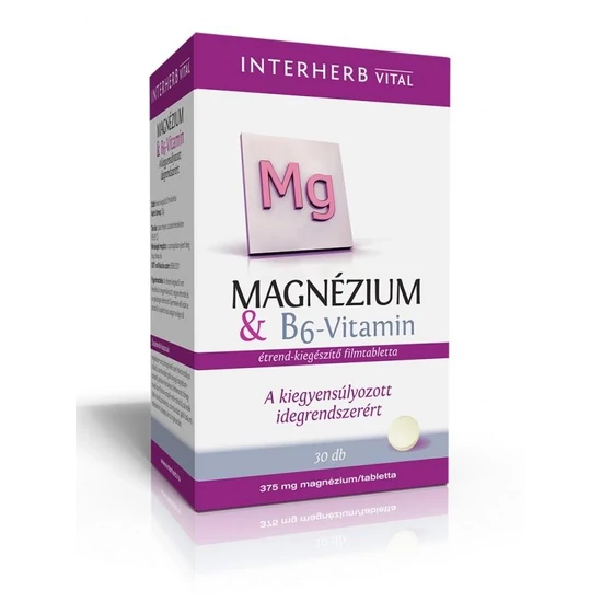 Interherb Magnézium 375mg + B6-Vitamin 30x