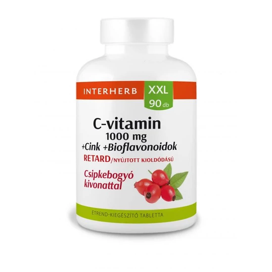 Interherb XXL 90x C-VITAMIN 1000mg +Cink+Bioflavonoidok RETARD tabletta
