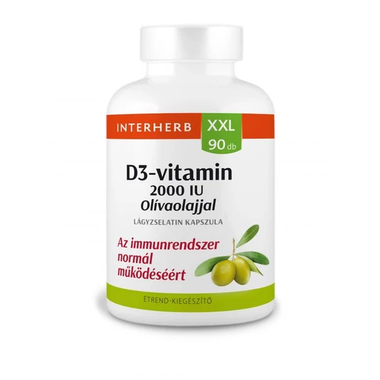 Interherb XXL 90x D3-VITAMIN 2000IU Olívaolajjal kapszula
