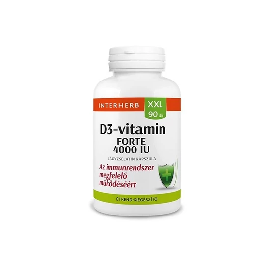 Interherb XXL 90x D3-VITAMIN FORTE 4000 IU kapszula
