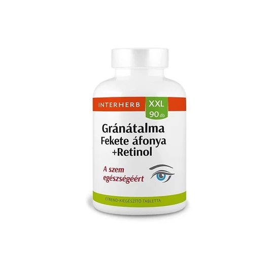 Interherb XXL 90x GRÁNÁTALMA & FEKETE ÁFONYA+Retinol tabletta