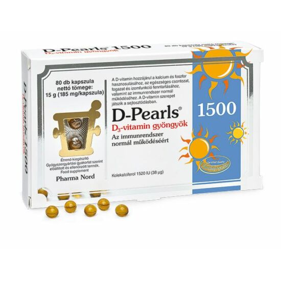 Pharma Nord D-Pearls D3 Vitamin 1500 gyöngykapszula 80x