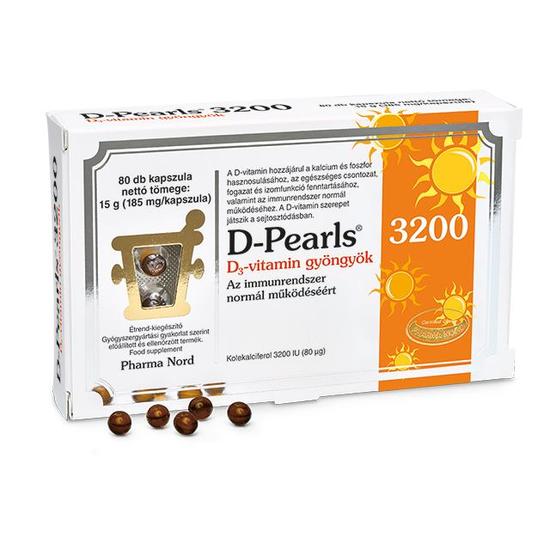 Pharma Nord D-Pearls D3-Vitamin 3200 gyöngykapszula 80x