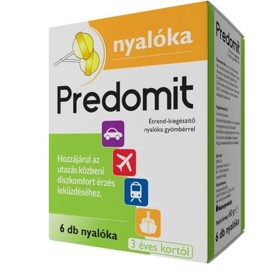 Predomit Étrend-kiegészítő nyalóka gyömbérrel gyermekeknek 6 db