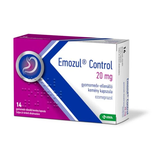 Emozul Control 20 mg gyomornedv-ellenálló kemény kapszula 14x