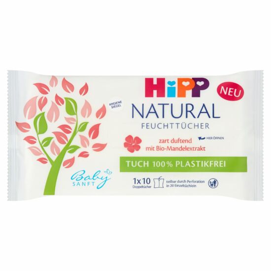 Hipp Babysanft Natural illatosított nedves törlőkendő 10 db