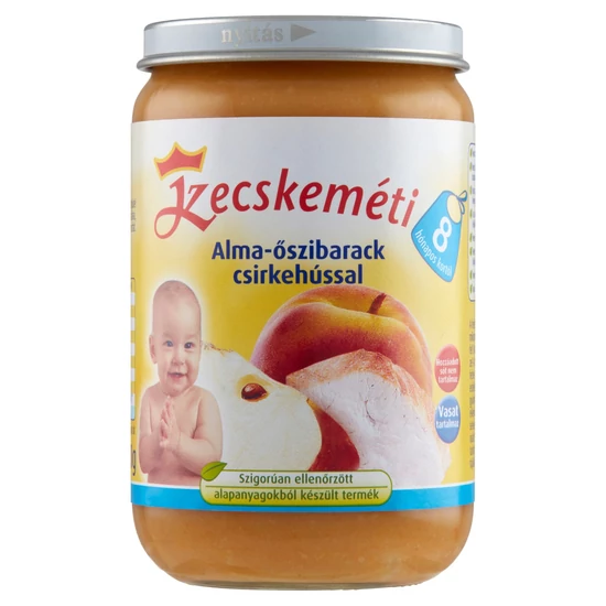 Kecskeméti alma-őszibarack csirkehússal bébiétel 8 hónapos kortól 220 g