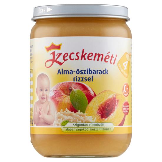 Kecskeméti alma-őszibarack rizzsel gyümölcskészítmény bébidesszert 4 hónapos kortól 190 g
