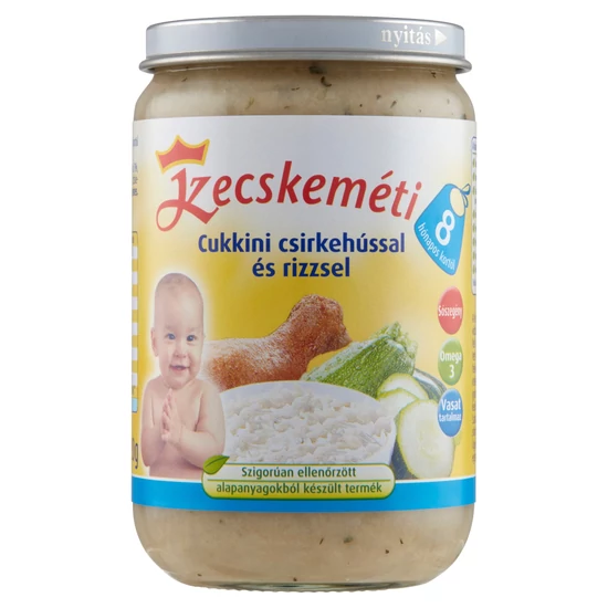 Kecskeméti cukkini csirkehússal és rizzsel komplett egytálétel 8 hónapos kortól 220 g