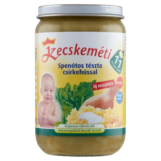 Kecskeméti spenótos tészta csirkehússal bébiétel 11 hónapos kortól 220 g