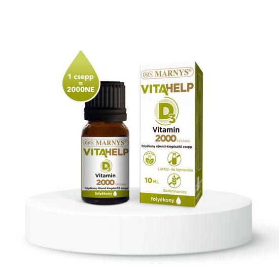 Marnys Vitahelp D-Vitamin 2000 NE Folyékony Étrend-Kiegészítő Csepp 10ml